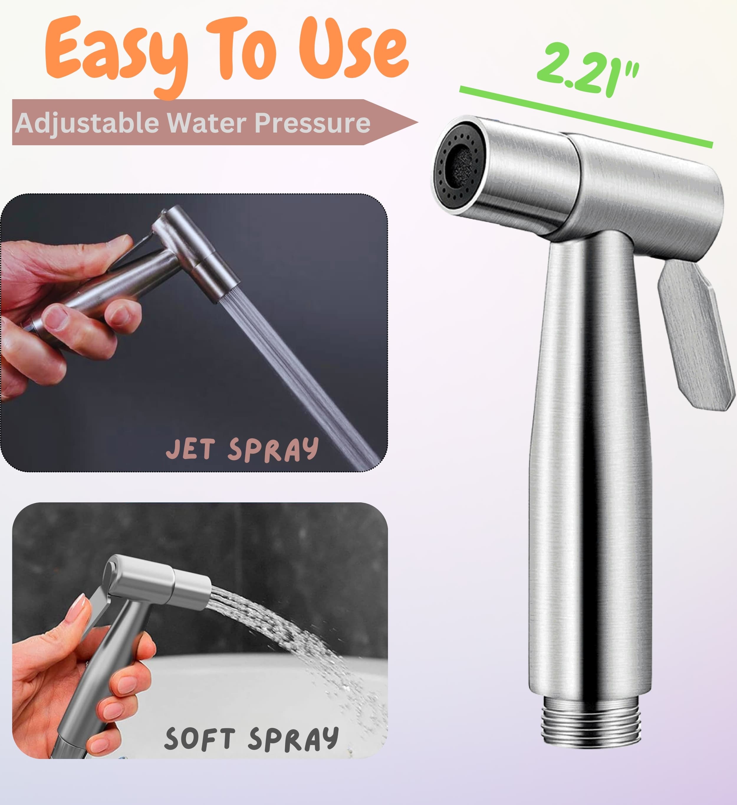 SS304 Bidet Sprayer- Adjustable Water Pressure