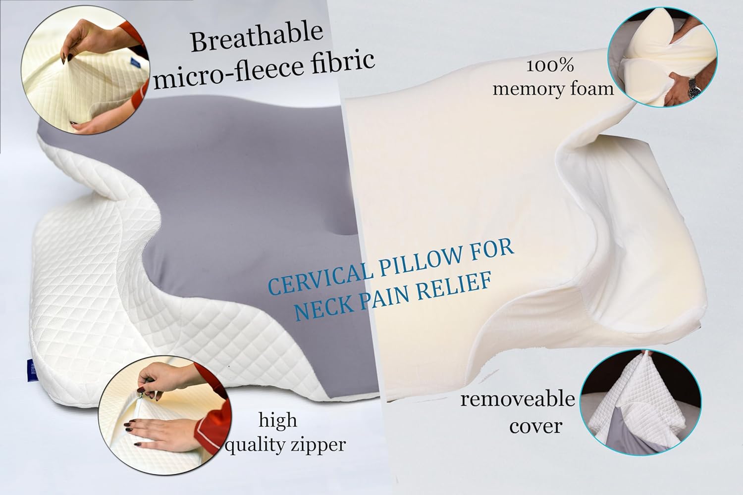 Cervical Pillow for Neck and Shoulder Support with armrest