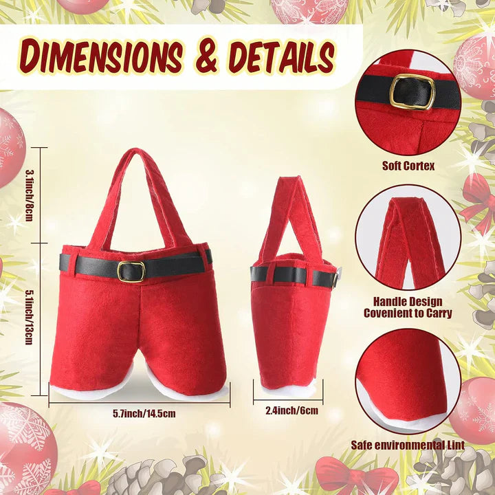 Tegeme 6 Pieces Christmas Candy Santa Pants Gifts Bags