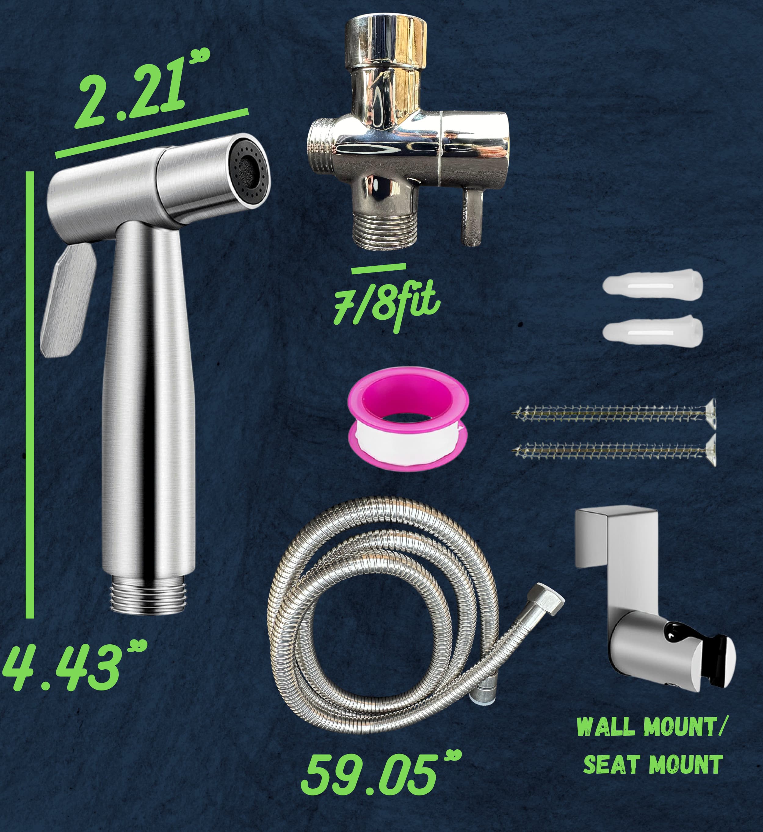 SS304 Bidet Sprayer- Adjustable Water Pressure